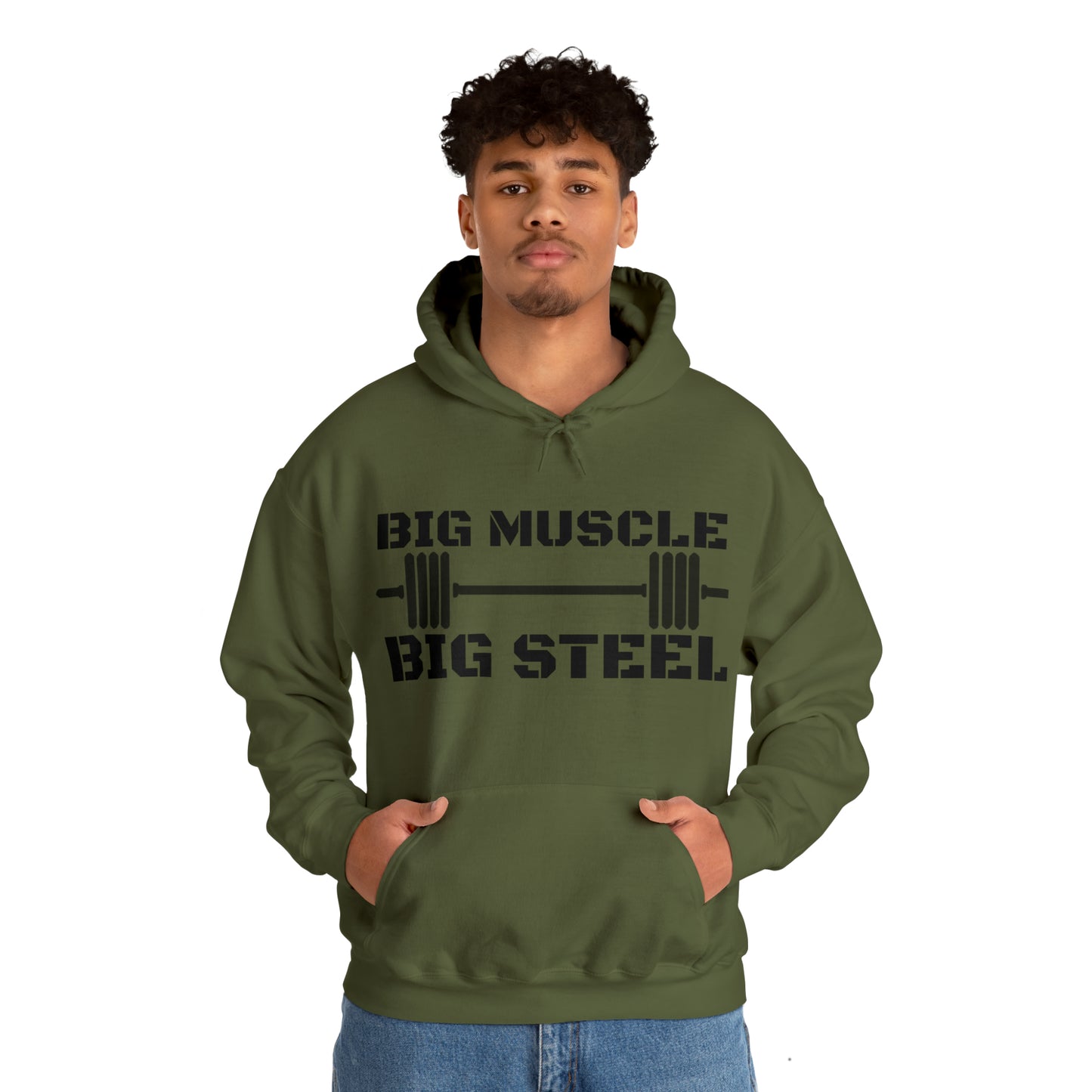 Big Muscle Big Steel Military Green Hoodie